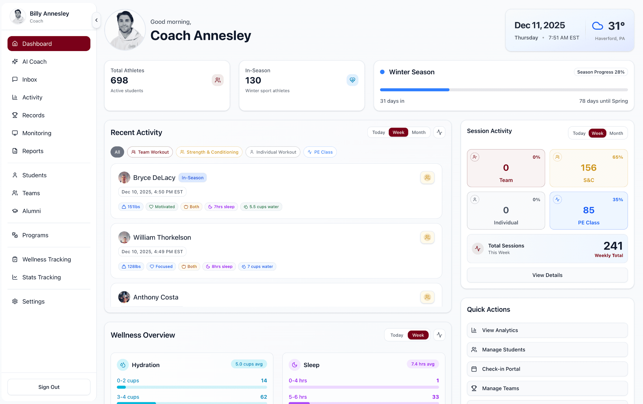 Haverford Fitness App - Image 1